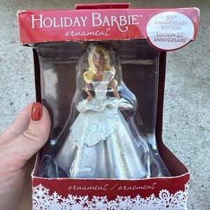 Barbie Holiday Ornament - Silver and White Edition 25th Anniversary
